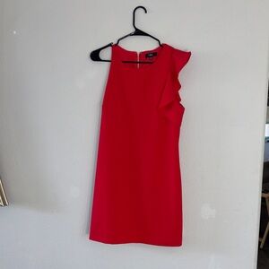 Lulu's Vibrant Red One Shoulder Dress
